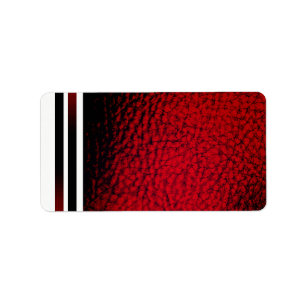 Strip Burgundy Faux Leather Label