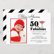 Stripe 50 & Fabulous 50th Birthday Personalised In