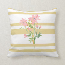 Stripe and Floral Pillow
