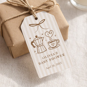 Stripe Baby is Brewing Coffee Favour Tag