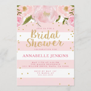 Stripe Bridal Shower Party Invitation