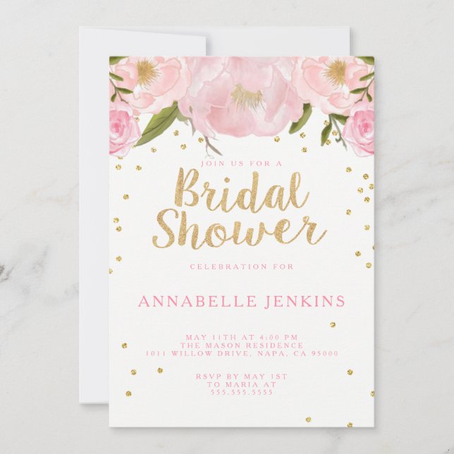 Stripe Bridal Shower Party Invitation (Front)