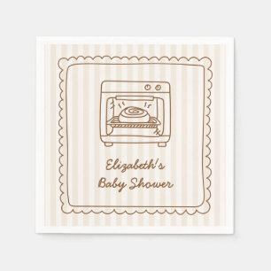 Stripe Bun in the Oven Baby Shower Napkin