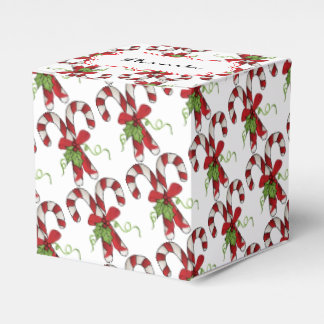 Stripe Candy Canes with Holly and Bow Favour Box