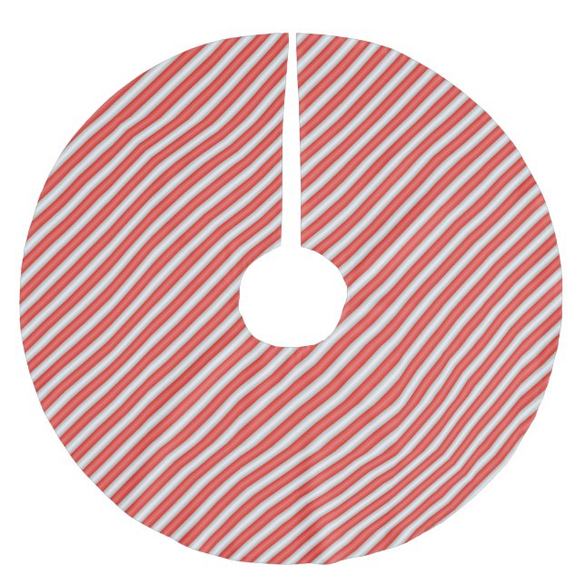 Stripe candy pattern brushed polyester tree skirt (Front)