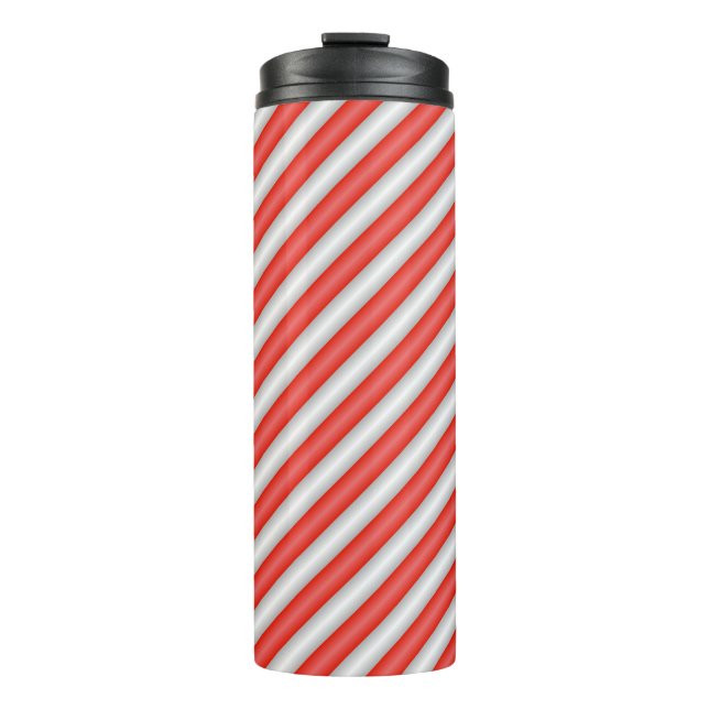 Stripe candy pattern thermal tumbler (Front)