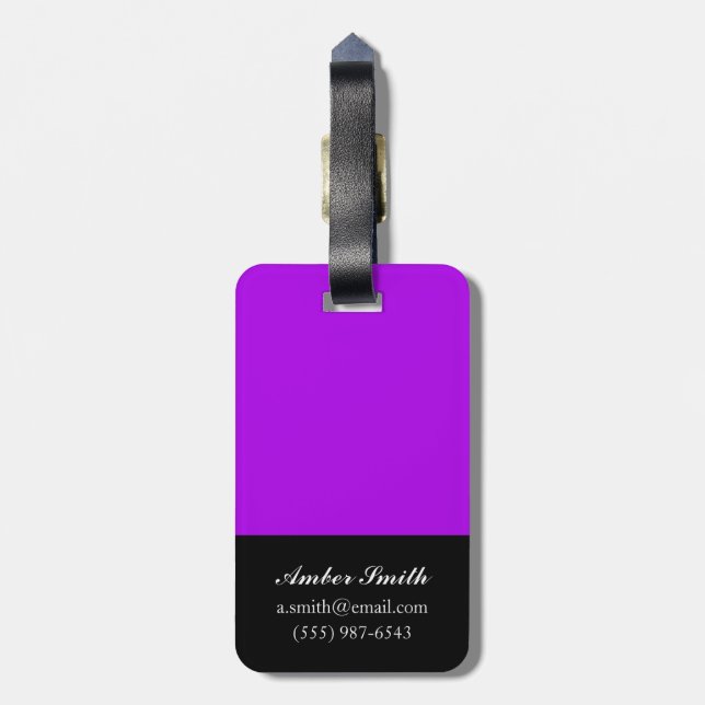 Stripe & Check 2014 Luggage Tag (Back Vertical)
