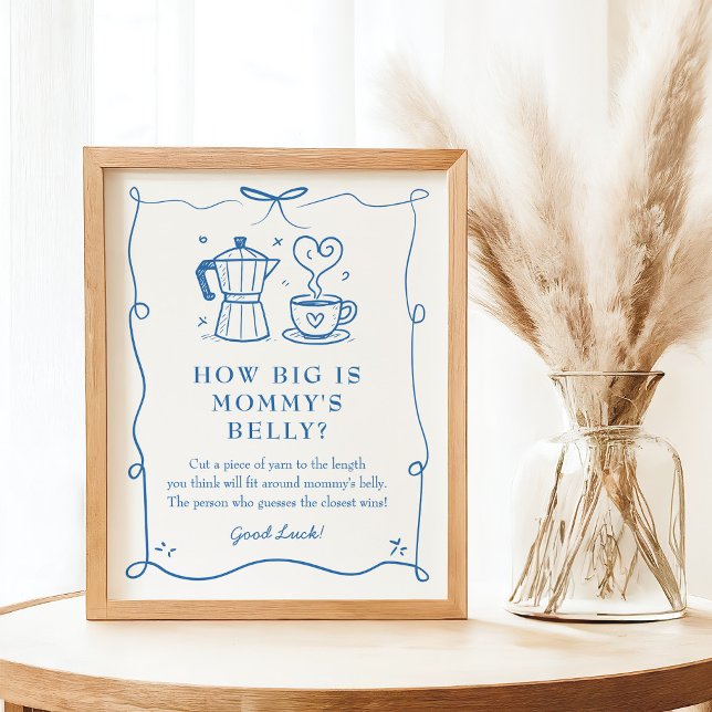 Stripe Coffee Baby Shower Belly Sign (Creator Uploaded)