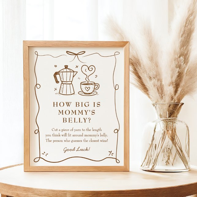 Stripe Coffee Baby Shower Belly Sign (Creator Uploaded)