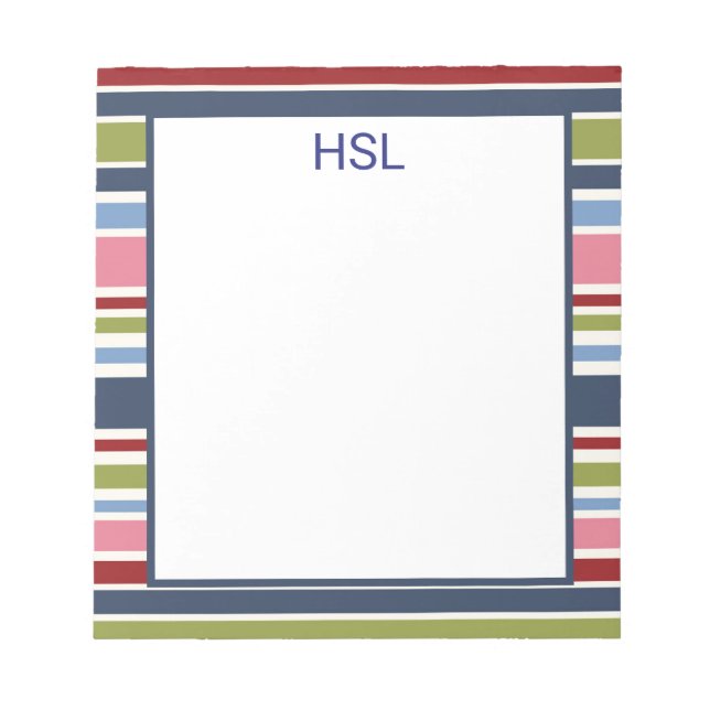Stripe Deep Hues Notepad (Front)
