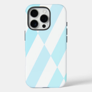 Stripe Design in Light Blue and White iPhone 16 Pro Case