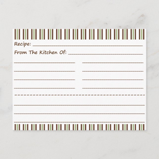 Stripe It Up Blank Recipe Cards (Front)