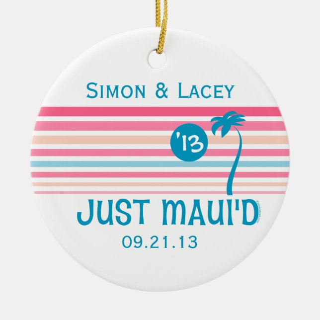 Stripe Just Maui'd Ceramic Tree Decoration (Front)