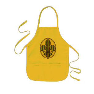 Stripe Mardi Gras Fleur de lis Kids Apron