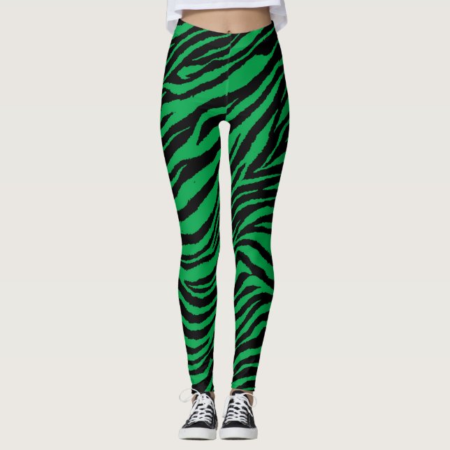 STRIPE MEAN GREEN LEGGINGS (Front)