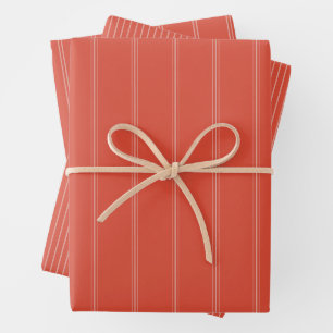 Stripe mix coordinating pink red Christmas holiday Wrapping Paper Sheet
