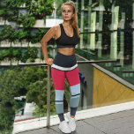 Stripe Modern Capri Leggings<br><div class="desc">Beautiful and Modern Geometric Striped Capri Leggings for Women's Day in Blue, Red, Grey and White.</div>