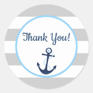 Stripe Nautical Anchor Favour Thank You Tag Sticke