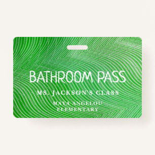 Stripe Pattern Back To School Bathroom Hall Pass ID Badge