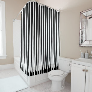 Stripe Pattern Black White Unique Abstract Stylish Shower Curtain