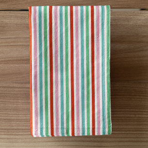Stripe Pattern Modern Colourful Christmas Cheer Hand Towel