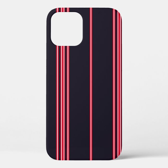 Stripe pattern with navy blue, white and red verti Case-Mate iPhone case (Back)