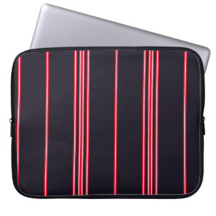 Stripe pattern with navy blue, white and red verti laptop sleeve