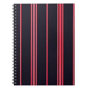 Stripe pattern with navy blue, white and red verti notebook
