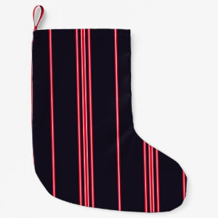 Stripe pattern with navy blue, white and red verti small christmas stocking