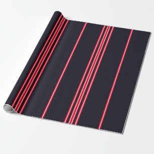 Stripe pattern with navy blue, white and red verti wrapping paper