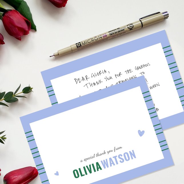 Stripe Personalised Name Thank You Appreciation Holiday Card (Stripe Personalized Name Thank You Appreciation Holiday Card)