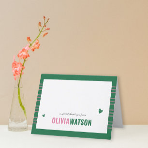 Stripe Personalised Thank You Appreciation Folded Holiday Card