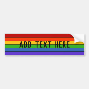 Stripe Rainbow   Personalise Bumper Sticker