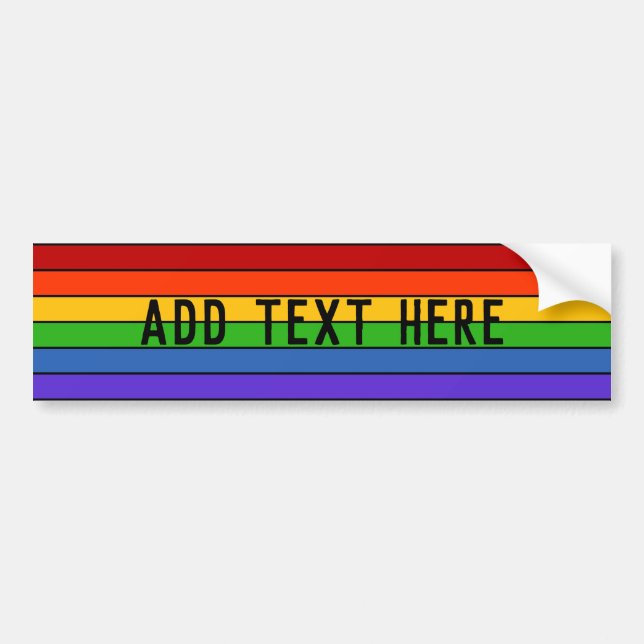 Stripe Rainbow | Personalise Bumper Sticker (Front)