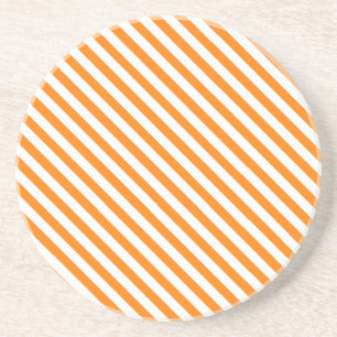 Stripe Series---Oranage & White coaster