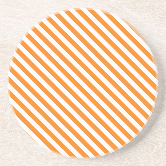 Stripe Series---Oranage & White coaster (Front)