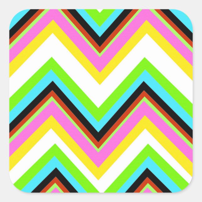 Stripe Square Sticker (Front)