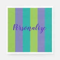 Stripe Teal, Purple Green