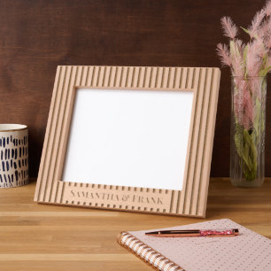 Stripe with Bold Font Wedding Etched Frames