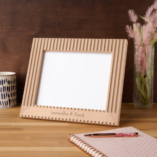 Stripe with Script Wedding Etched Frames