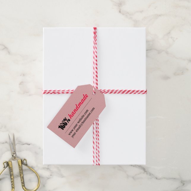 Striped 100% Handmade Gift Tags (With Twine)