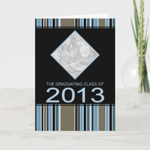 striped 2013 graduation announcement