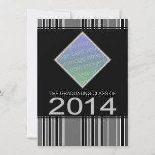 striped 2014 graduation announcement