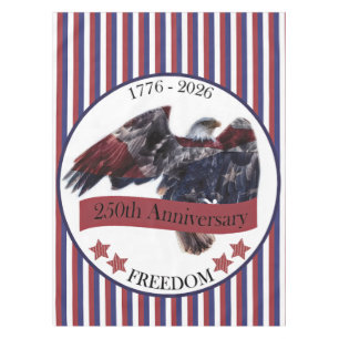Striped 250th Anniversary Eagle Independence Day Tablecloth