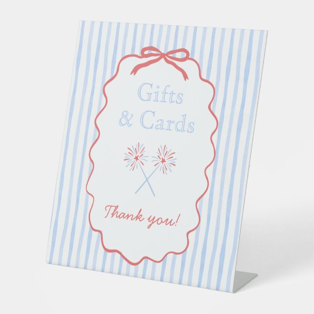 Striped 4th of July Gifts and Cards Sign (Front)