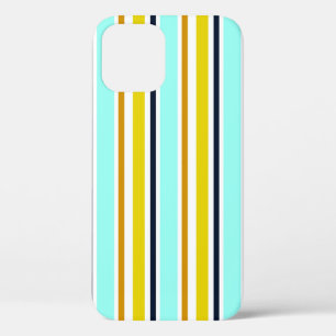 Striped abstract background with color stripes. Vi iPhone 12 Case