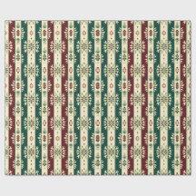Striped abstract pattern- burgundy, green, ivory