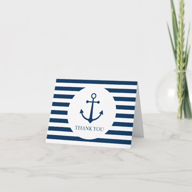 Striped anchor thank you card (Front)