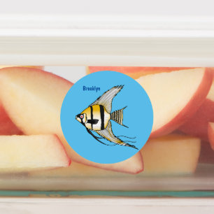 Striped angelfish cartoon illustration