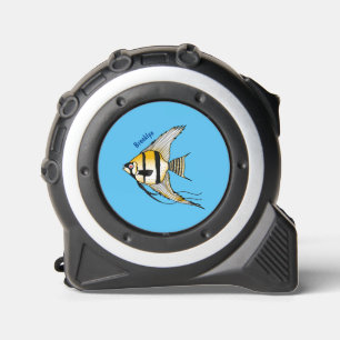 Striped angelfish cartoon illustration 1